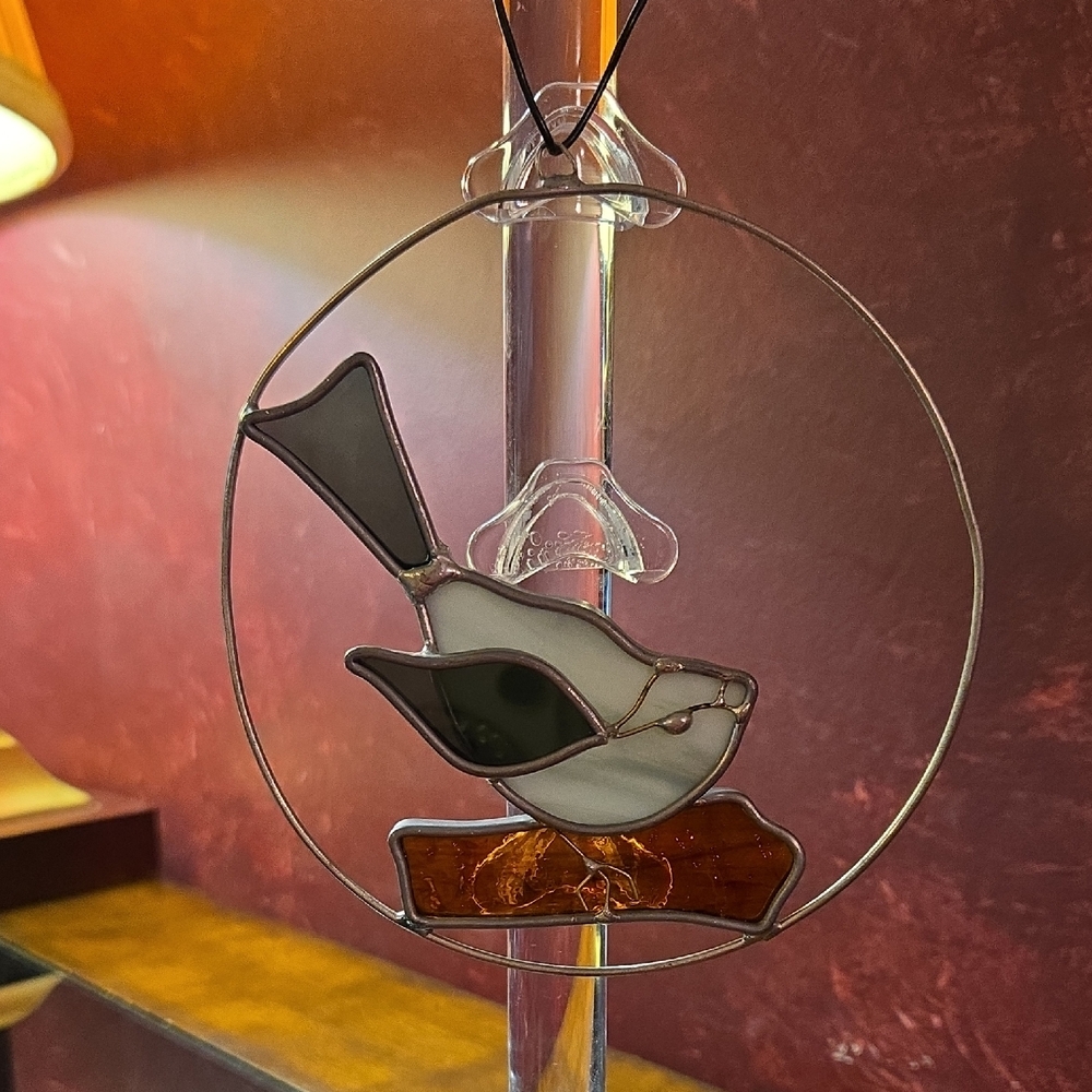 Vintage Bird On A Perch Suncatcher